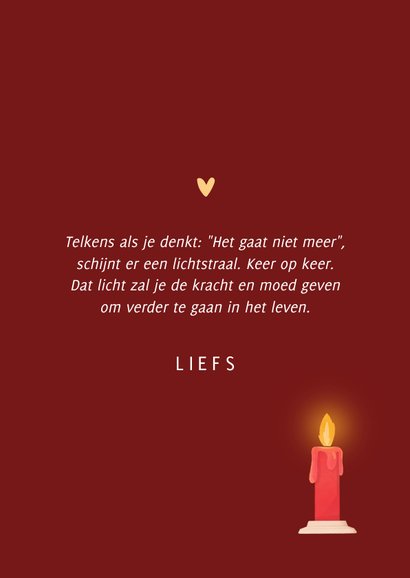 Religie kaart lichtpuntje kaarsje denk aan je hartjes 3