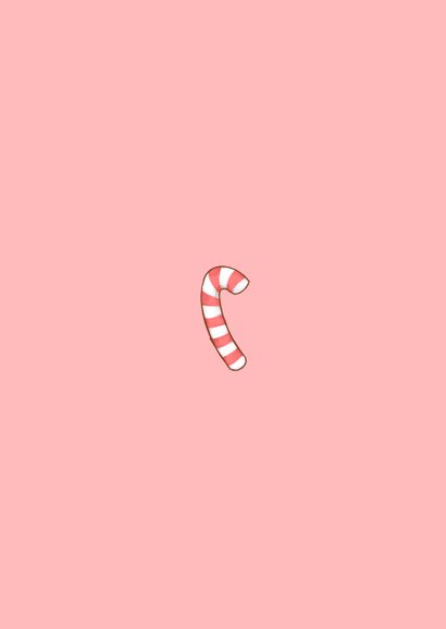Retro kerstkaart roze kerstman groovy illustratie zuurstok Achterkant