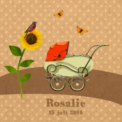 Retro kinderwagen oranje 2