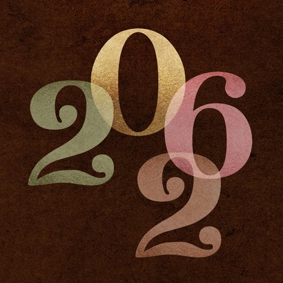 Retro zakelijke kerstkaart 2026 met goud 2