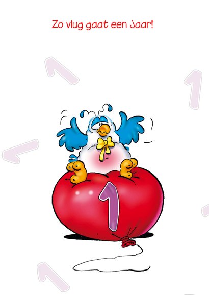 Rocco leeftijd 1 Baby papegaai aan ballon RN 3