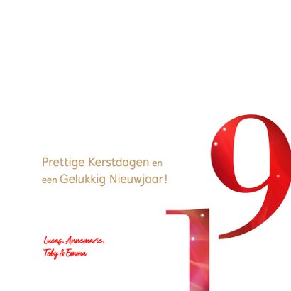 Rode kerstkaart 2019 goud 3