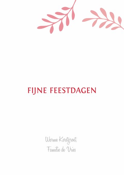 Rode kerstkaart foto dennetakken 3