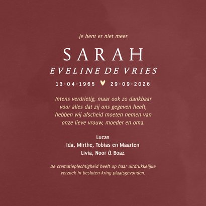 Rode waterverf rouwkaart met klaproos 3