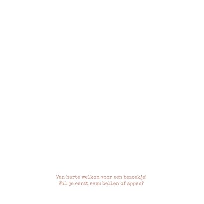 Roestbruin geboortekaartje met een oudroze hartje 2