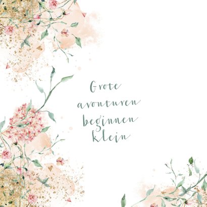 Romantisch bloemen geboortekaartje meisje 2