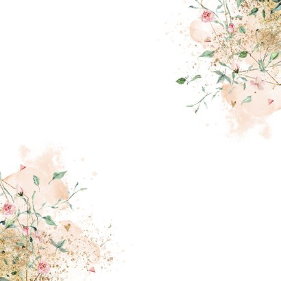 Romantisch bloemen geboortekaartje meisje Achterkant