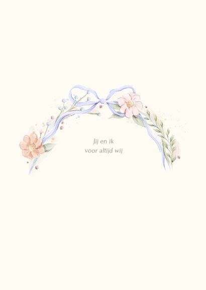 Romantische save the date kaart strik met aquarel bloemen 2