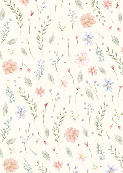 Romantische save the date kaart strik met aquarel bloemen Achterkant