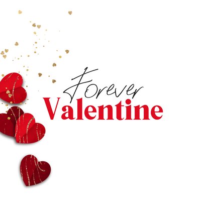 Romantische valentijnskaart 3D harten goudlook hartjes foto 2