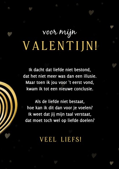 Romantische valentijnskaart met gouden hart en foto 3
