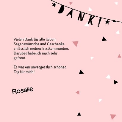 Rosa Danksagung zur Kommunion Fotocollage & Girlande 3