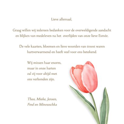 Rouw bedankkaartje aquarel tulpen 3