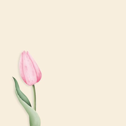 Rouw bedankkaartje aquarel tulpen Achterkant