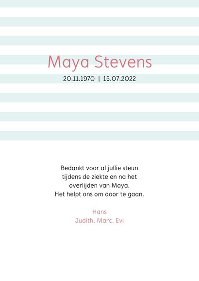 Rouw bedankt glimlach omdat ik er was 2