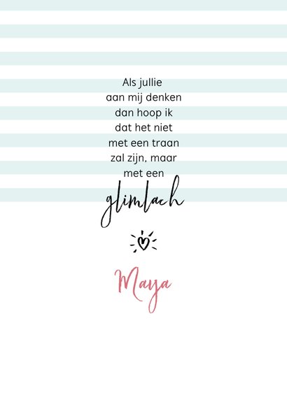 Rouw bedankt glimlach omdat ik er was 3