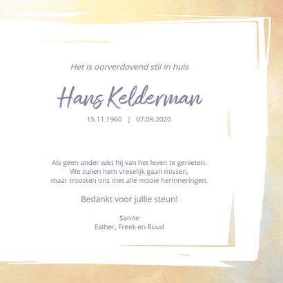 Rouw hobby muziek met muzieknoten in aquarel kader 3