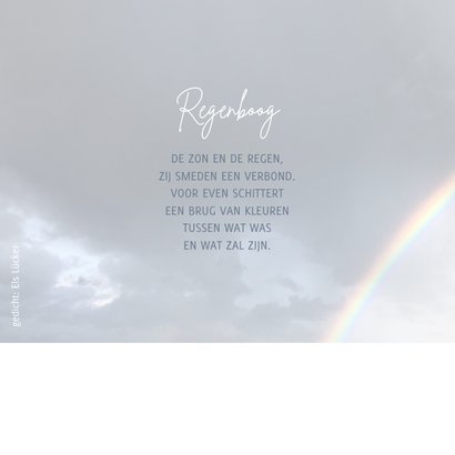 Rouwkaart aan het einde van de regenboog 2