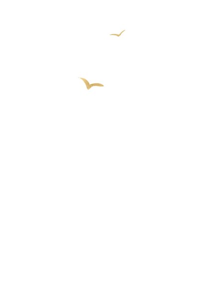 Rouwkaart aquarel duinlandschap met goud helmgras Achterkant