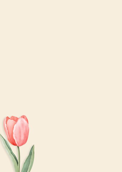 Rouwkaart aquarel tulpen Achterkant