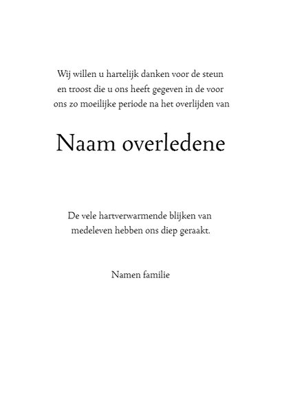 Rouwkaart bedankkaart bloem dauwdruppels - SK 3