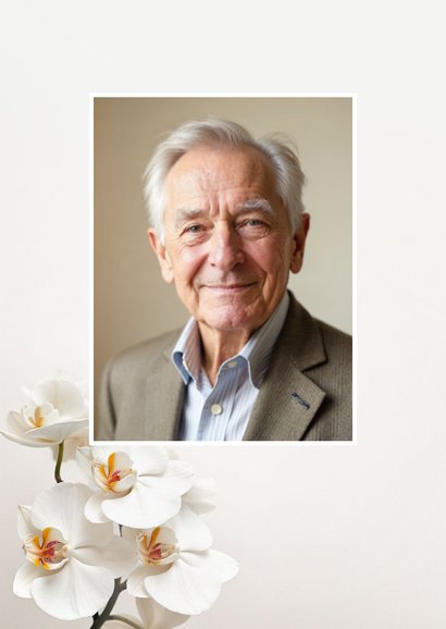 Rouwkaart bedankt orchidee bloemen klassiek stijlvol 2