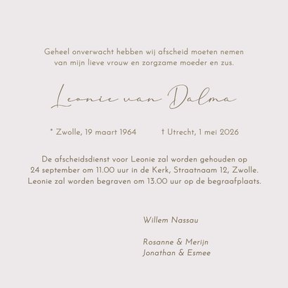 Rouwkaart bloemetjes kader en gipskruid 3