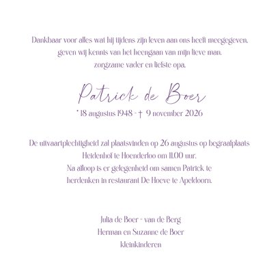 Rouwkaart botanische artisjokbloemen takken 3