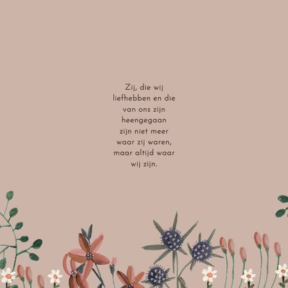 Rouwkaart botanische bloemen  2