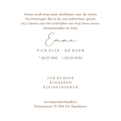 Rouwkaart droogbloemen en takken met dahlia 3
