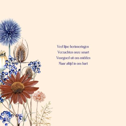 Rouwkaart droogbloemen en takken 2