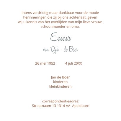 Rouwkaart droogbloemen 3