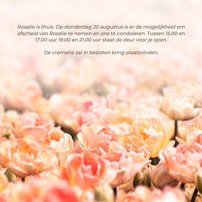 Rouwkaart foto oranje tulpen 2