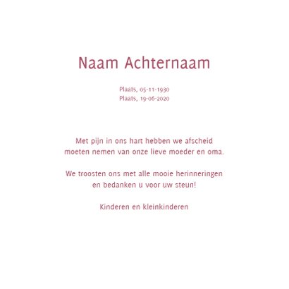 Rouwkaart foto rode anthurium 3