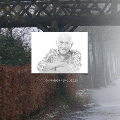 Rouwkaart foto weg onder brug 2