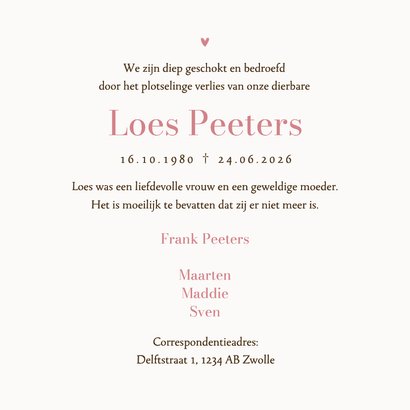 Rouwkaart gerbera bloemen stijlvol uitvaart uitnodiging 3