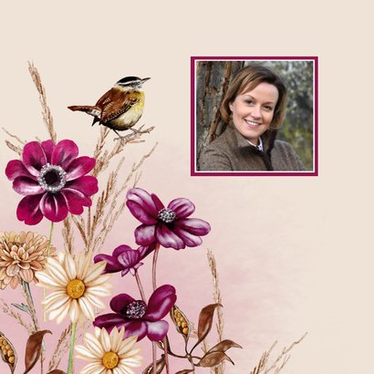 Rouwkaart herfstanemonen winterkoninkje 2