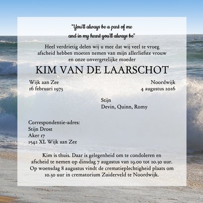 Rouwkaart Hoge golven 3