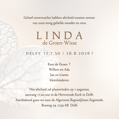 Rouwkaart hortensia 3