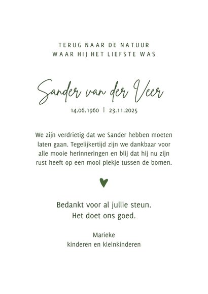 Rouwkaart In de natuur kom ik tot rust 3