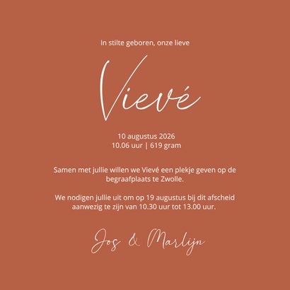 Rouwkaart in natureltinten met landschap en sterretjes 3