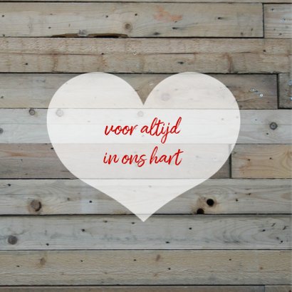 rouwkaart kind hout 2