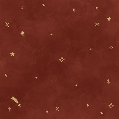 Rouwkaart meisje met roestkleur en sterretjes Achterkant