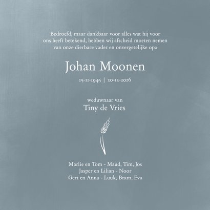 Rouwkaart met bloemranken 3