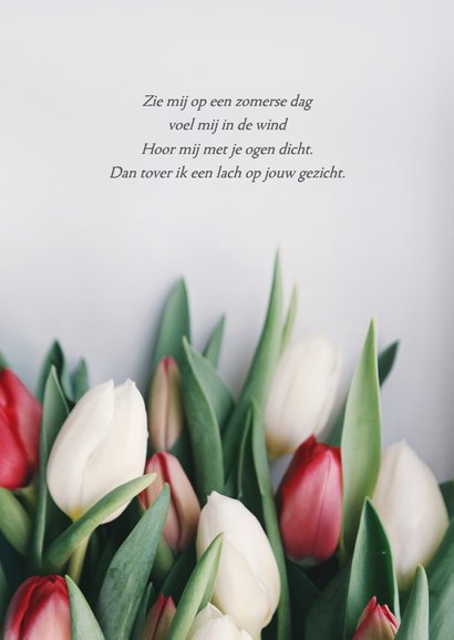 Rouwkaart met foto van bos tulpen 2