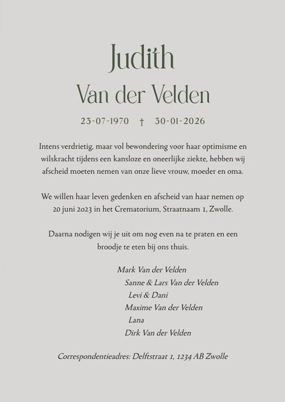 Rouwkaart met narcissen foto grijs 3