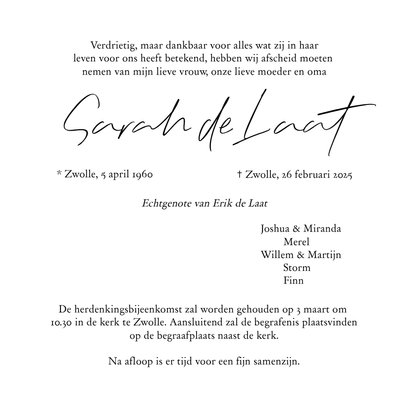 Rouwkaart met natuurfoto met een sfeervolle lucht 3