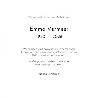 Rouwkaart met rood-gele tulp 3