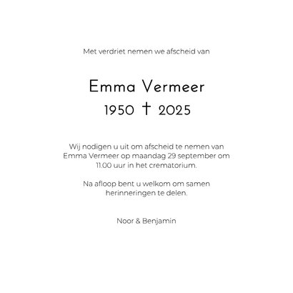 Rouwkaart met rood-gele tulp  3