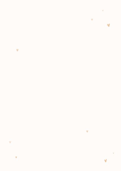 Rouwkaart met tulpen en kleine koperlook hartjes Achterkant